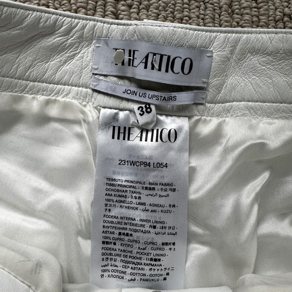 THE ATTICO Incredible Slimming Luxe White Leather Pants Sz 38 - Picture 3 of 9
